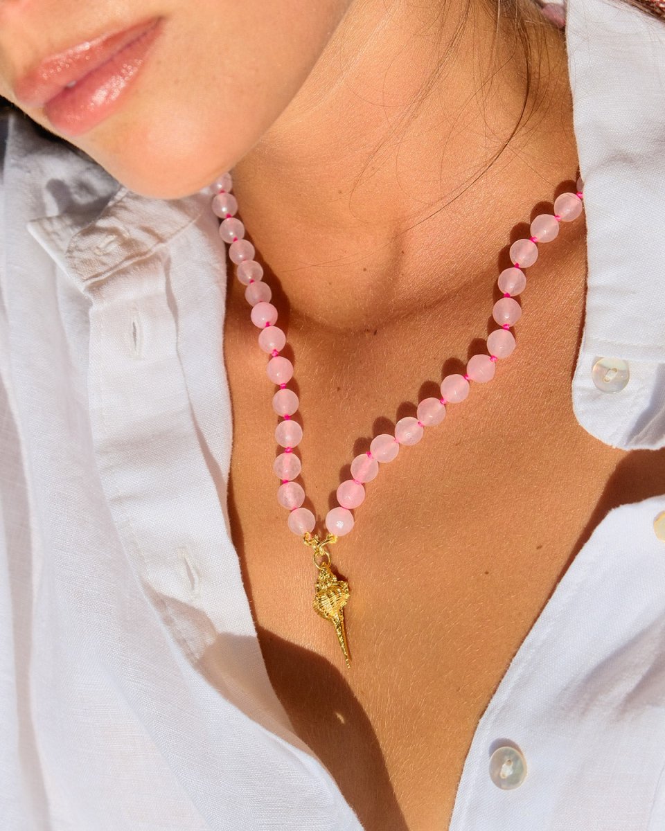 Colar Pedras Rosa Redondas - Colares Our Sins