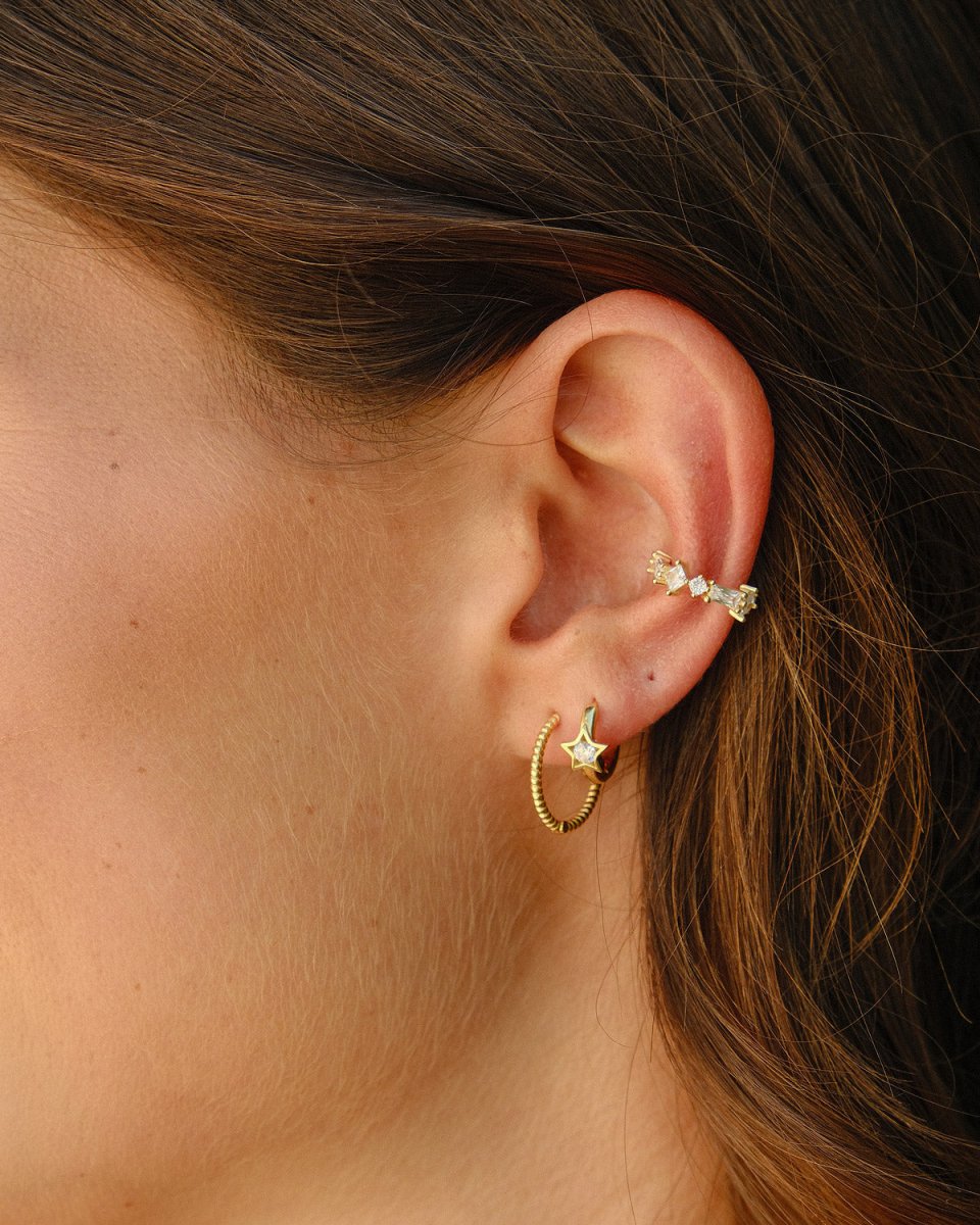 Ear Cuff com Zirconias Irregulares - Earcuff Our Sins
