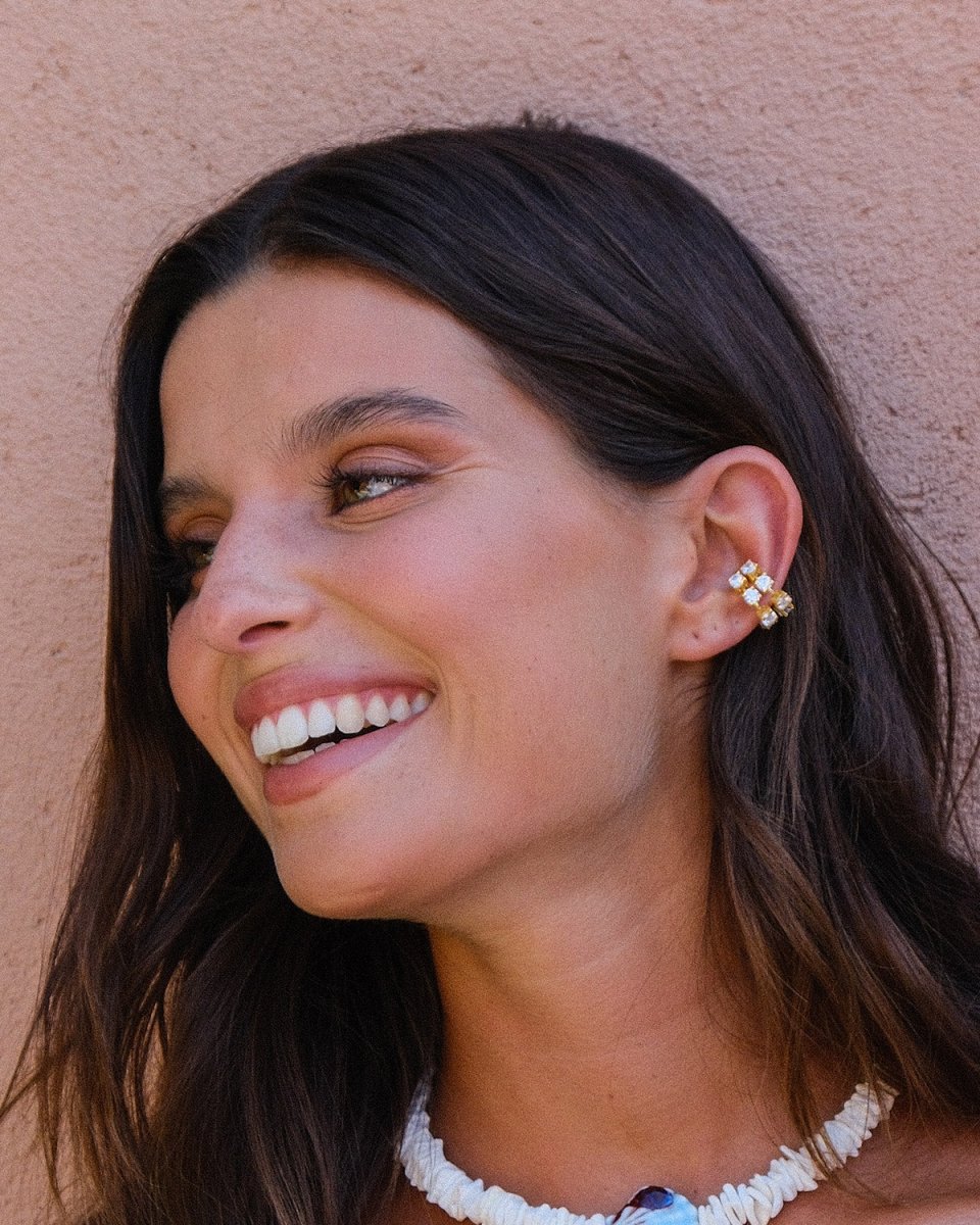 Ear Cuff Dupla com Zirconias - Earcuff Our Sins