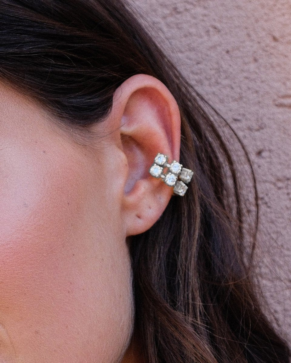 Ear Cuff Dupla com Zirconias - Earcuff Our Sins