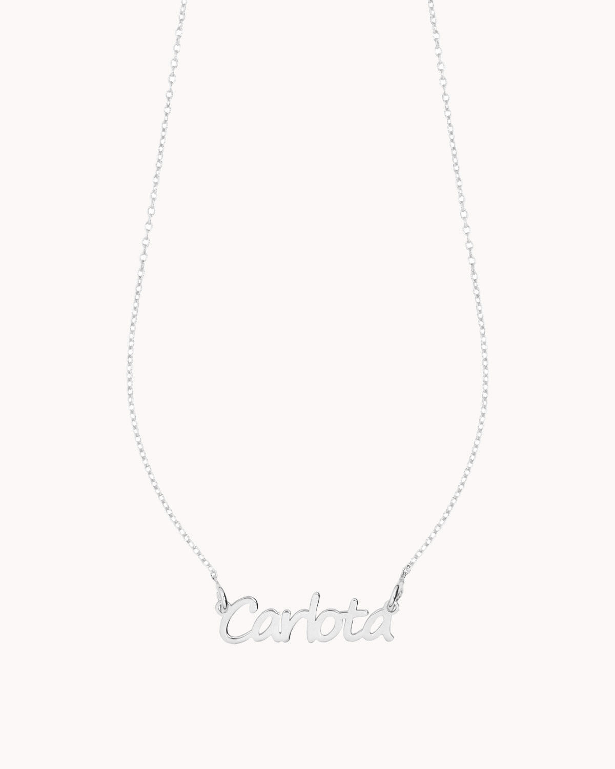 Colar com nome preso por duas argolas prateado carlota - Colares - OUR SINS