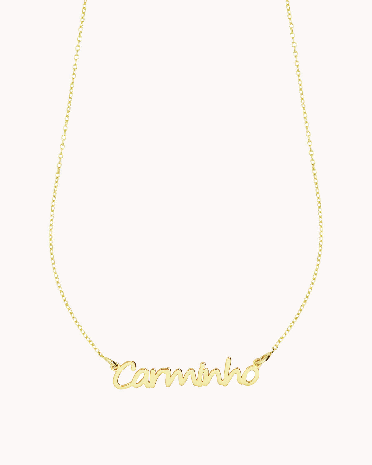 Colar com nome preso por duas argolas dourado carminho - Colares - OUR SINS