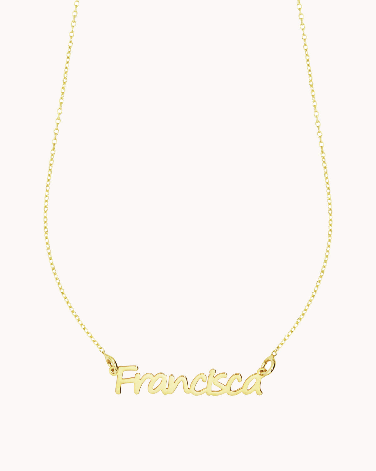 Colar com nome preso por duas argolas dourado francisca - Colares - OUR SINS