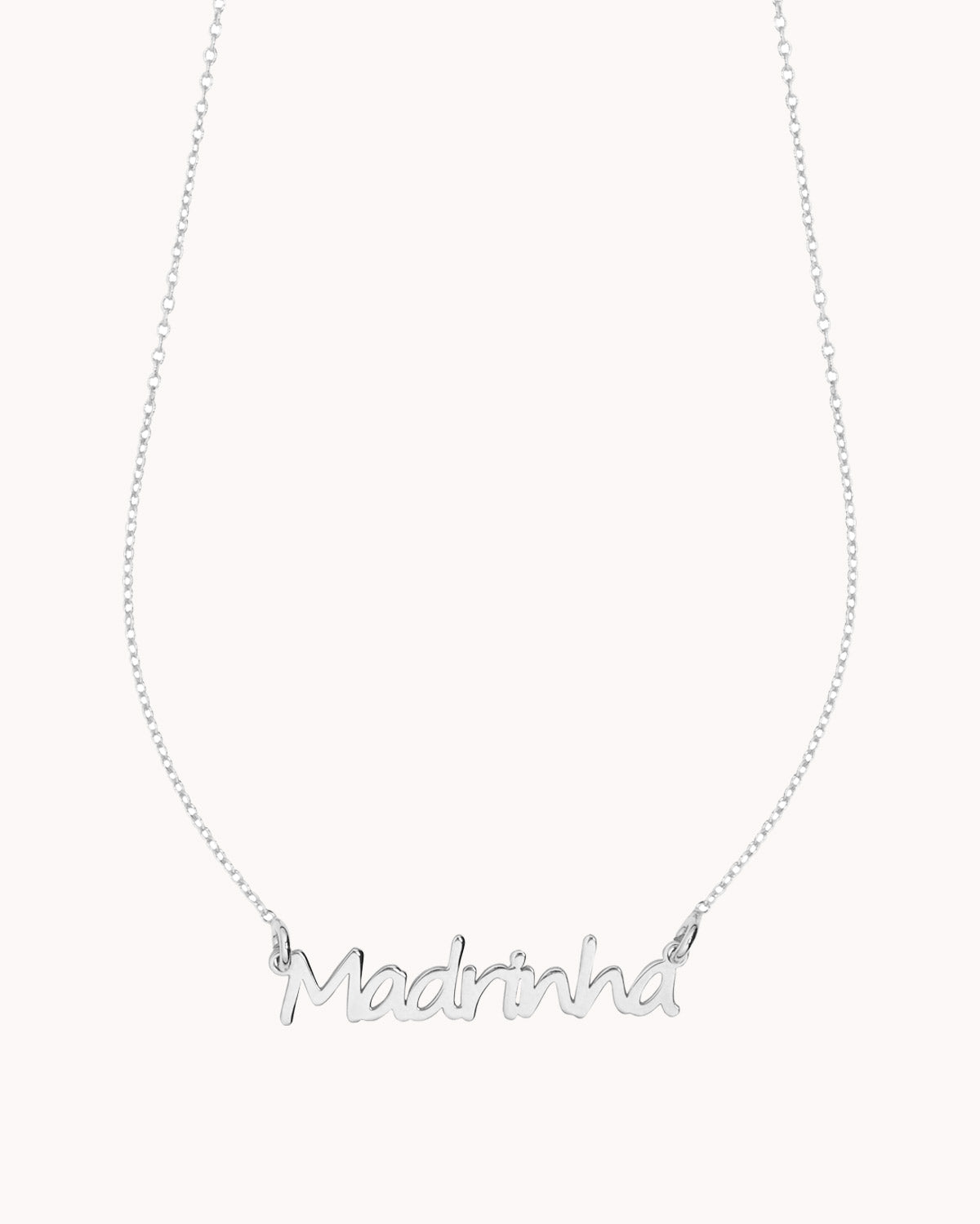 Colar com nome preso por duas argolas prateado madrinha - Colares - OUR SINS
