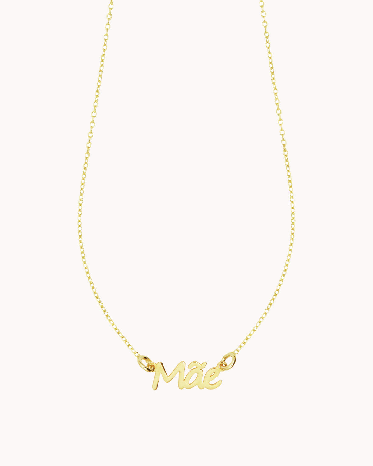 Colar com nome preso por duas argolas dourado mãe - Colares - OUR SINS