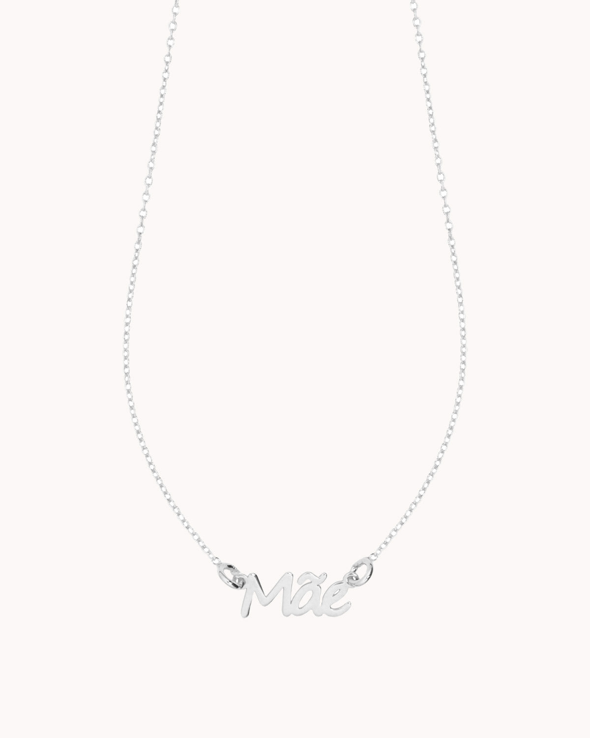 Colar com nome preso por duas argolas prateado mãe - Colares - OUR SINS