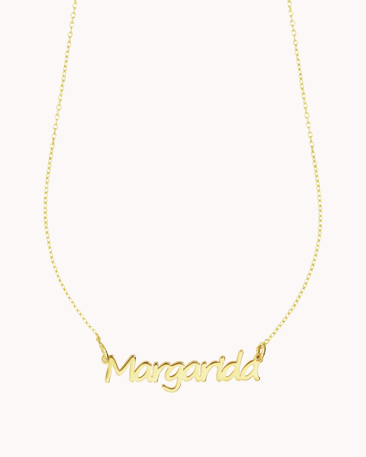 Colar com nome preso por duas argolas dourado margarida - Colares - OUR SINS