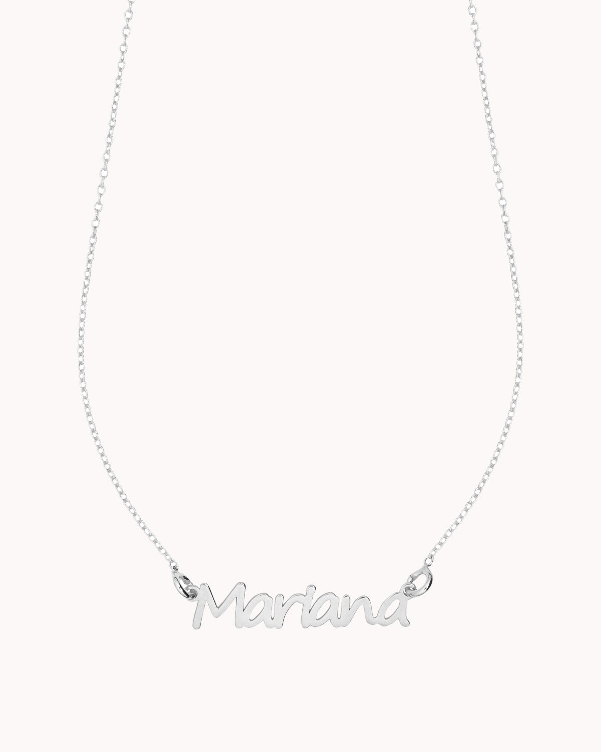 Colar com nome preso por duas argolas prateado mariana - Colares - OUR SINS