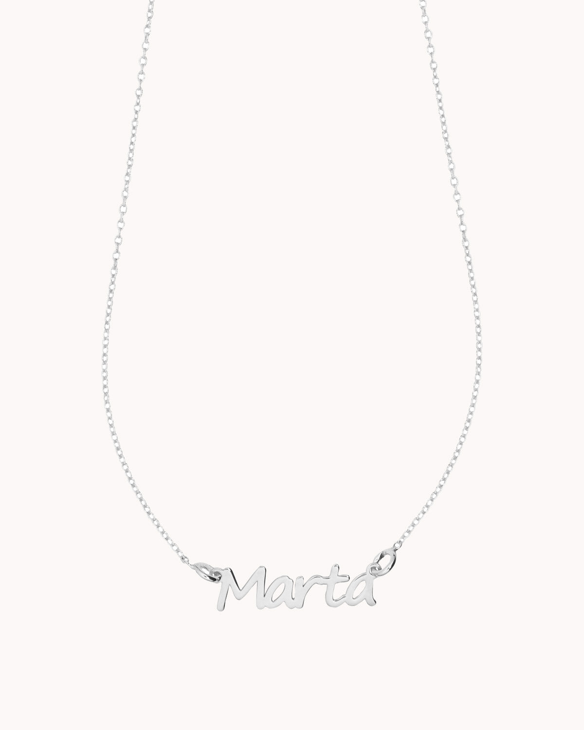 Colar com nome preso por duas argolas prateado marta - Colares - OUR SINS