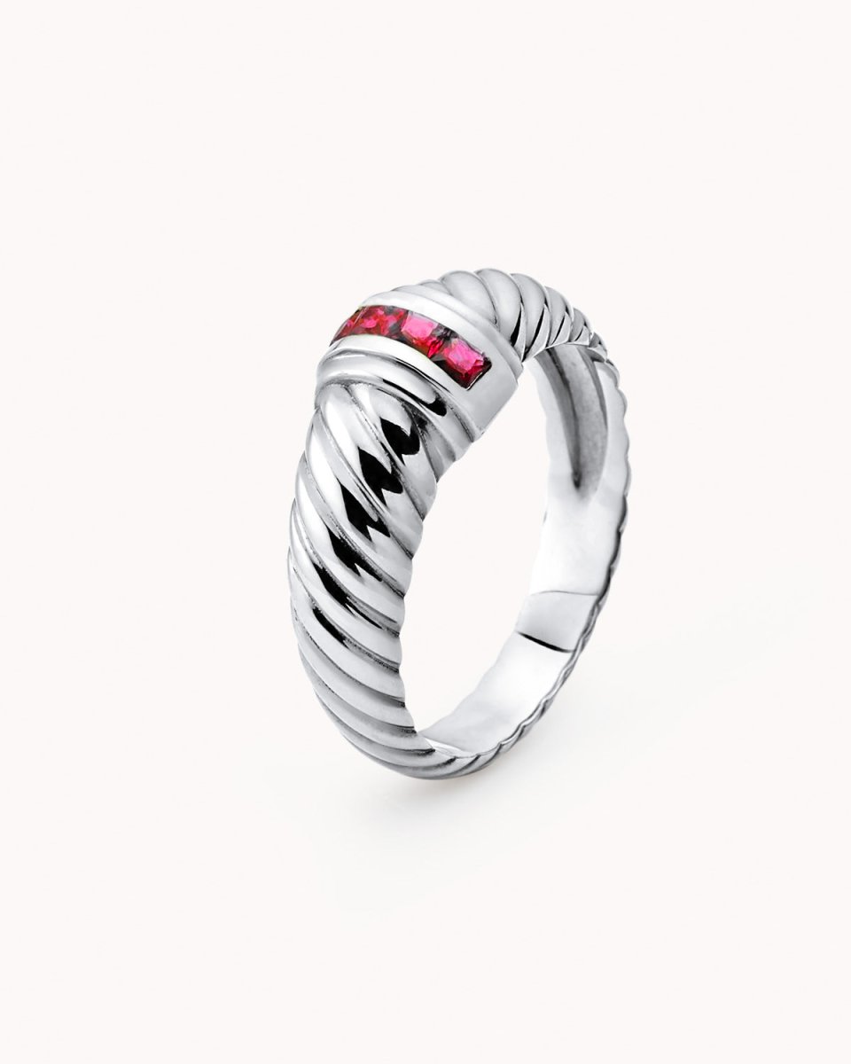 Anel torcido pequeno com cravação - Anéis Our Sins