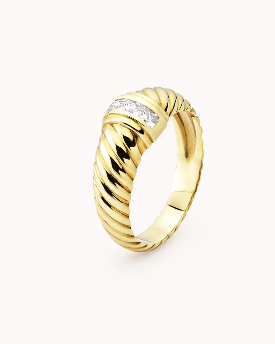 Anel torcido pequeno com cravação - Anéis Our Sins