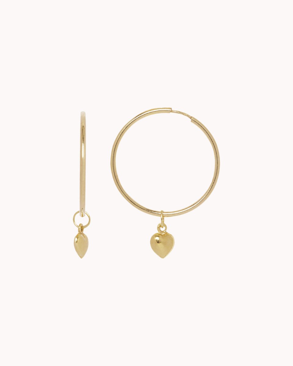 Argolas com um coração vintage mini - Argolas Our Sins