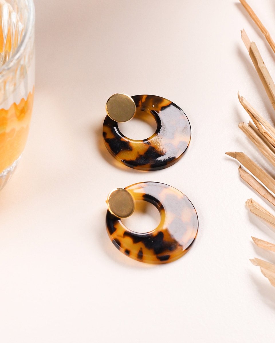 Brincos com efeito tartaruga e círculos - Brincos Our Sins