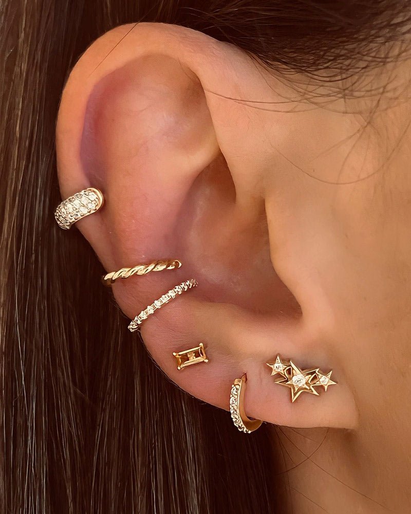 Brincos com três estrelinhas com zircónias - Brincos Our Sins