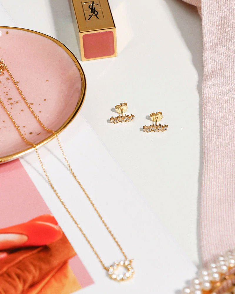 Brincos com zircónias assimétricas - Brincos Our Sins