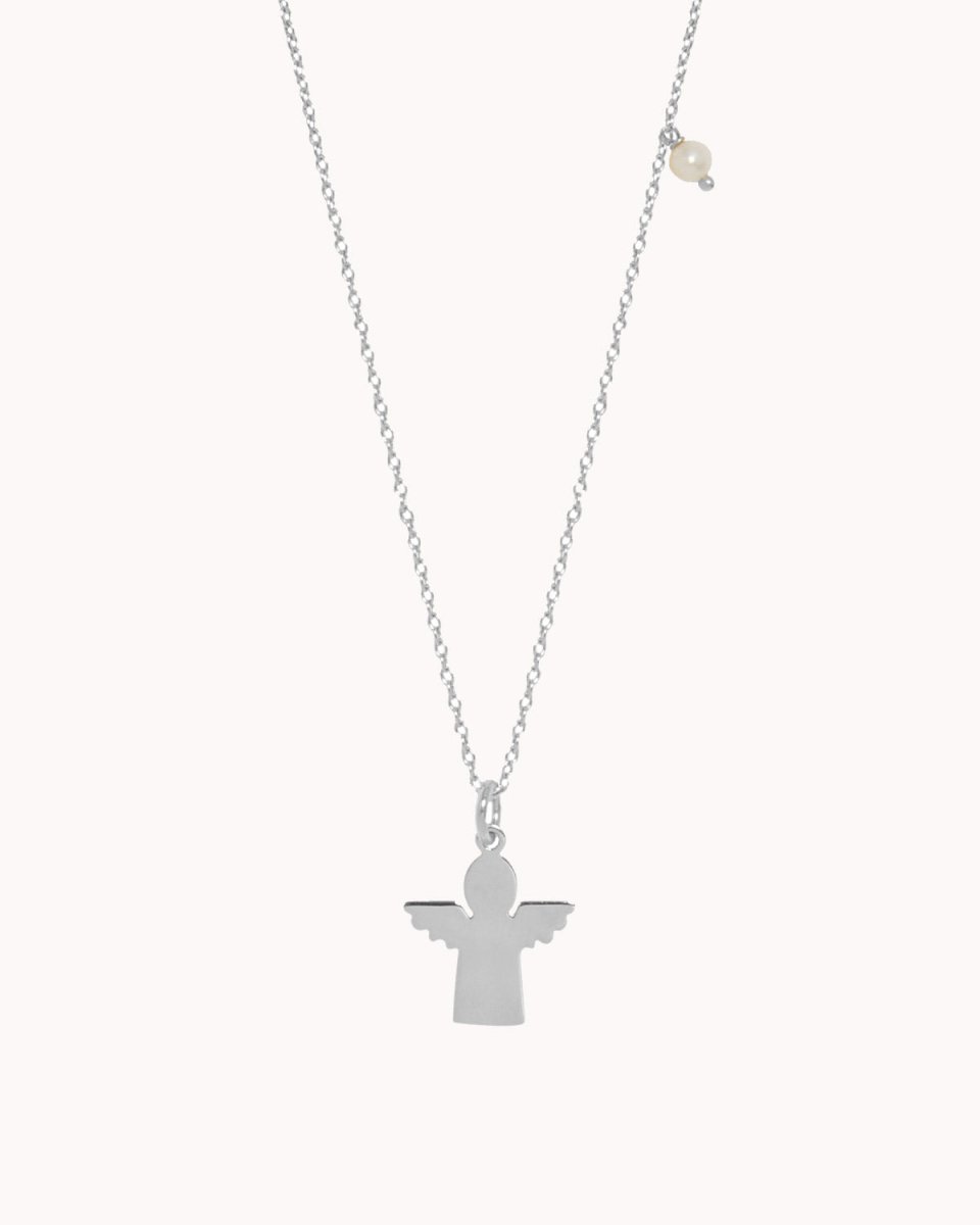 Colar com Anjo mais uma pérola ou um olho da sorte - Colares Our Sins