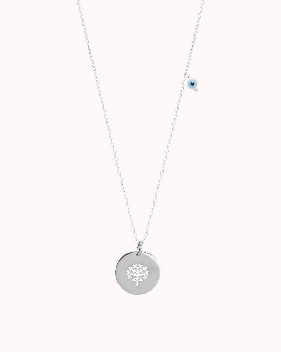 Colar com árvore da vida mais uma pérola ou um olho da sorte - Colares Our Sins