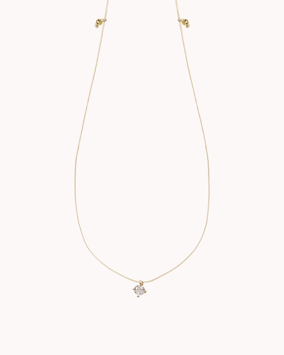 Colar em fio de algodão com solitário - Colares Our Sins