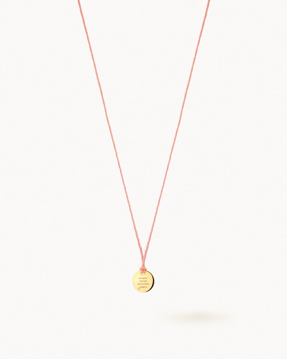 Colar Fio Rosa Com Medalha Super Power - Colares Our Sins