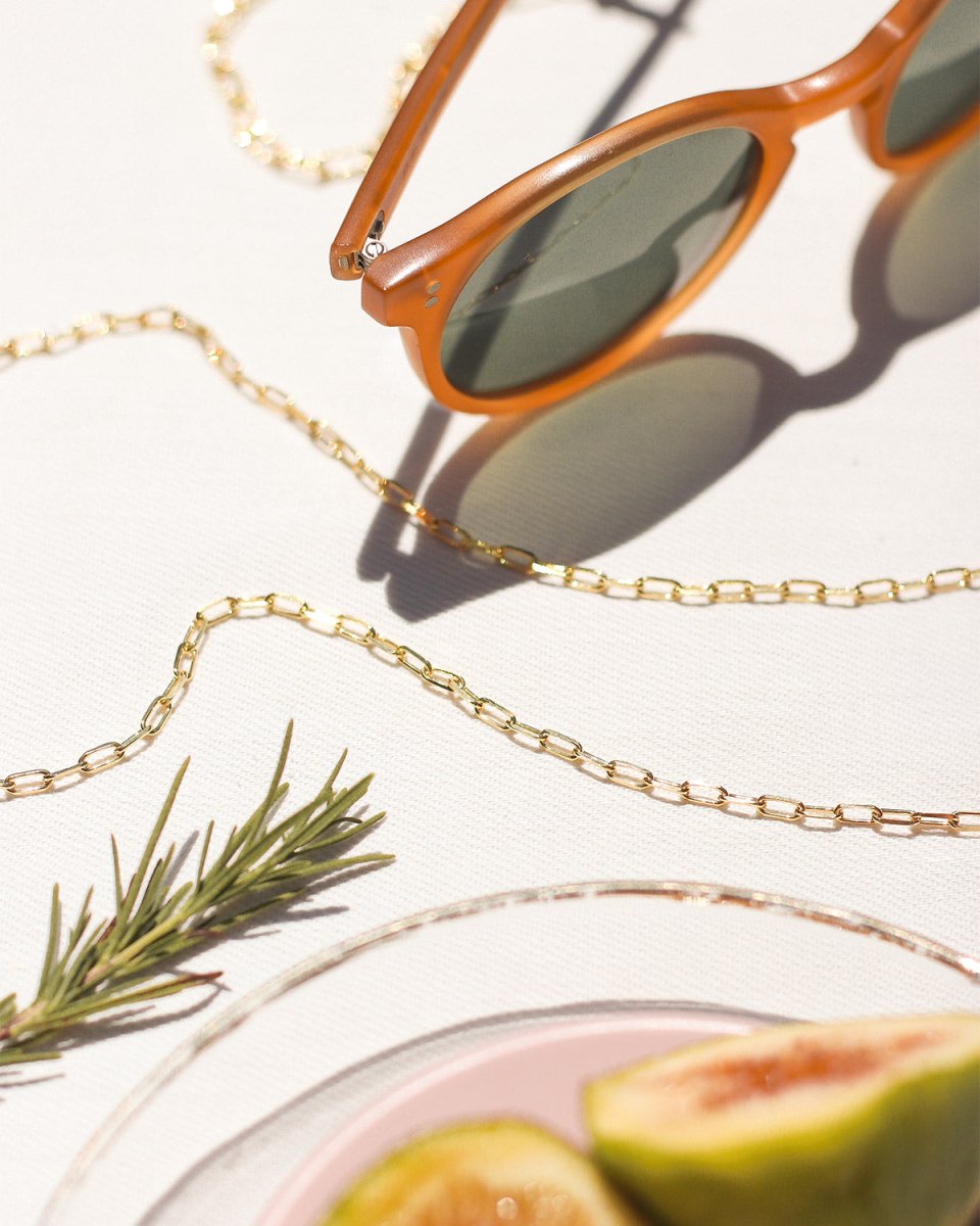 Corrente para óculos malha cadeado lapidado - Corrente para óculos Our Sins