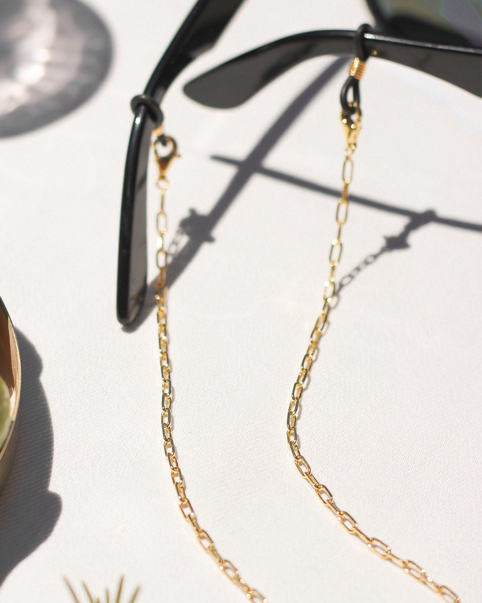 Corrente para óculos malha cadeado lapidado - Corrente para óculos Our Sins