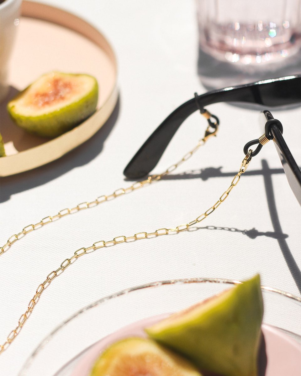 Corrente para óculos malha cadeado lapidado - Corrente para óculos Our Sins