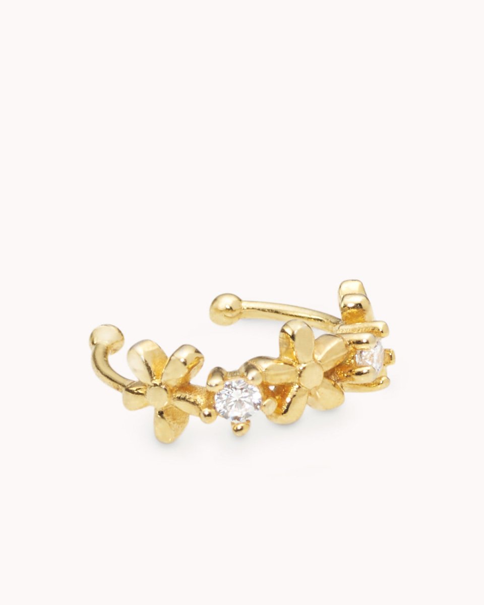 Ear cuff com flores e zircónias - Earcuff Our Sins