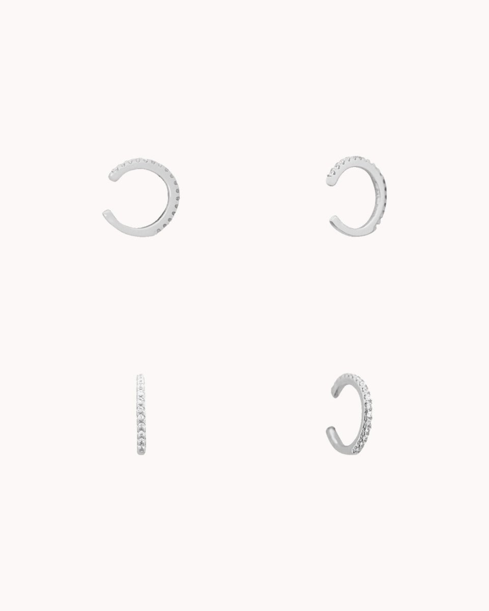 Ear cuff com zircónias e cravação antiga - Earcuff Our Sins