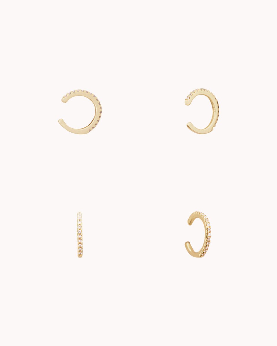 Ear cuff com zircónias e cravação antiga - Earcuff Our Sins