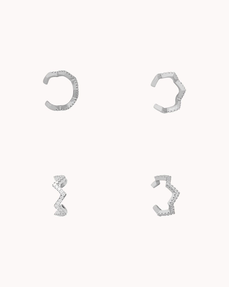 Ear cuff com zircónias zig zag - Earcuff Our Sins