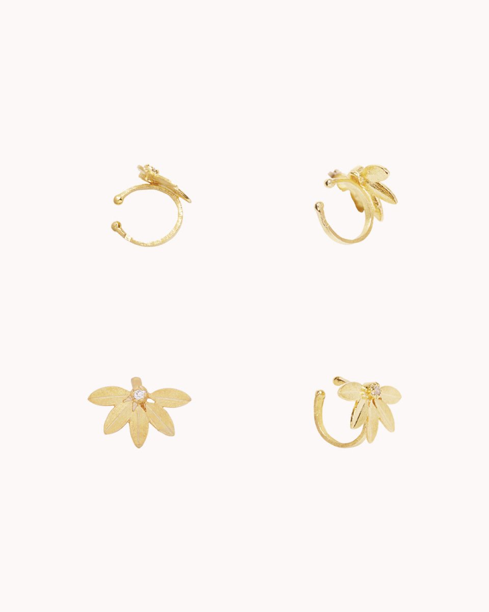 Ear Cuff meia flor com zircónia - Earcuff Our Sins
