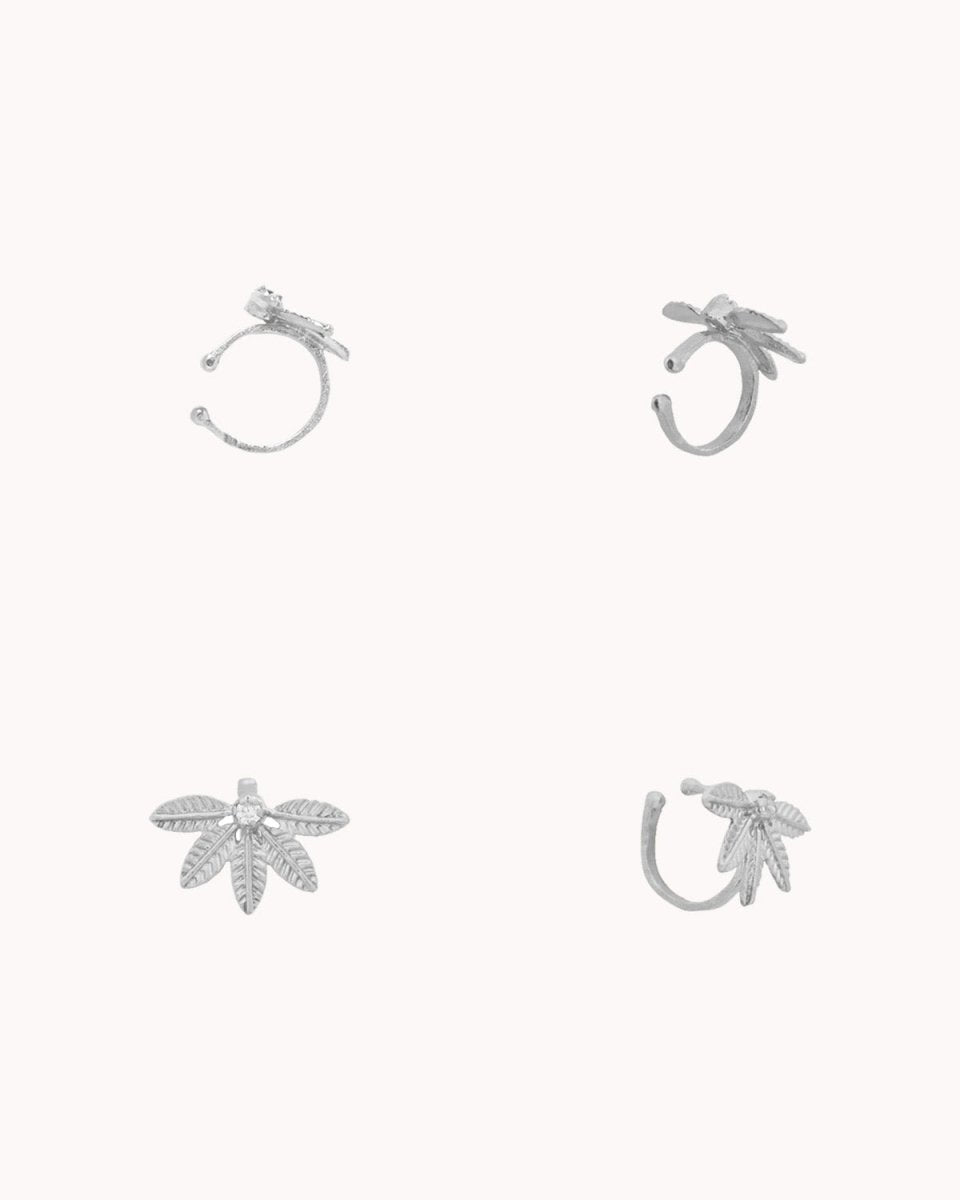 Ear Cuff meia flor riscada com zircónia - Earcuff Our Sins