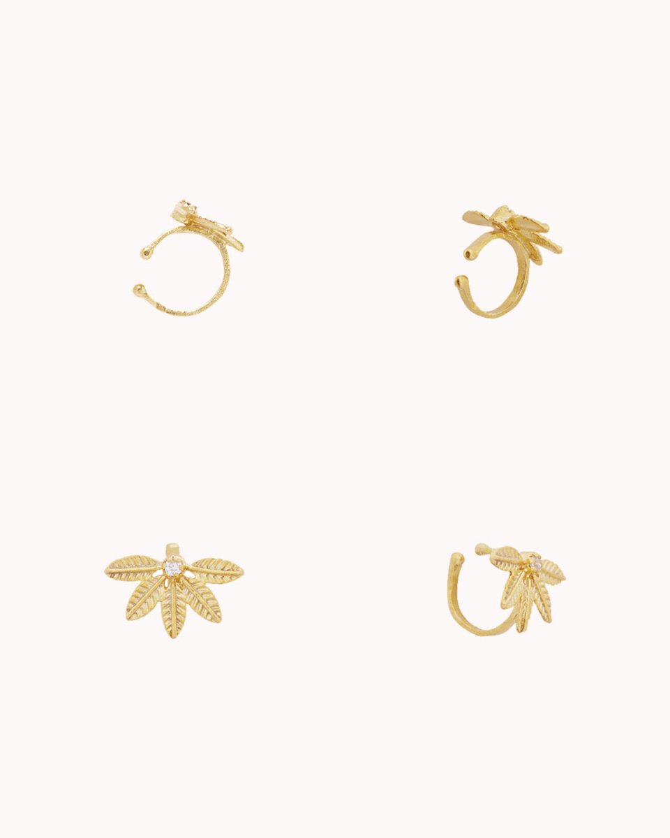 Ear Cuff meia flor riscada com zircónia - Earcuff Our Sins