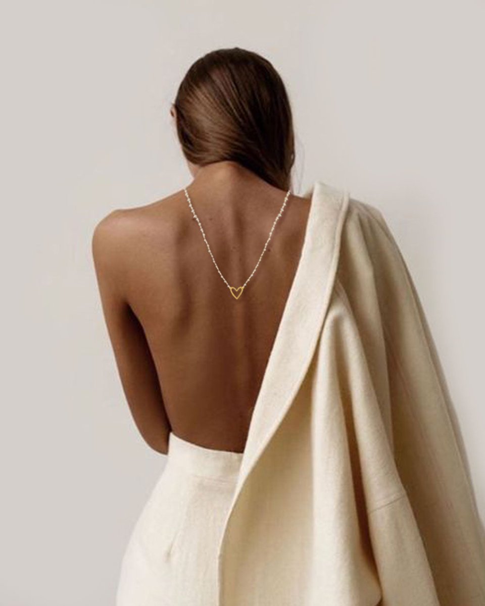 Escapulário enfiado a terço com um coração fixo de cada lado - Colares Our Sins