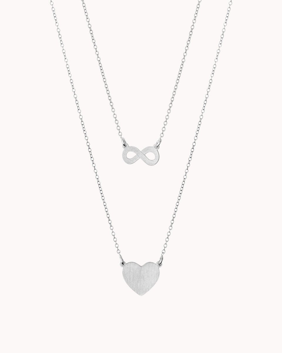 Escapulário simples com coração e infinito - Colares Our Sins