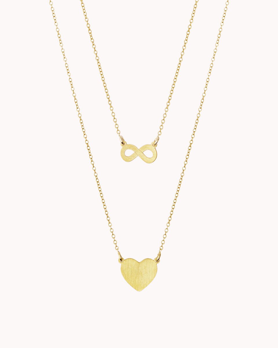 Escapulário simples com coração e infinito - Colares Our Sins