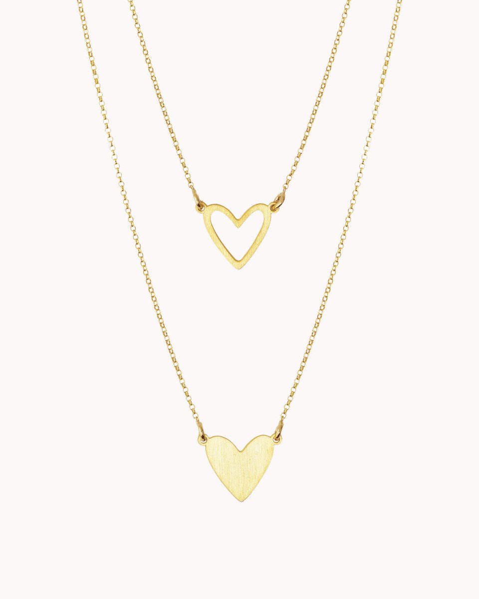 Escapulário simples com dois corações bicudos - Colares Our Sins