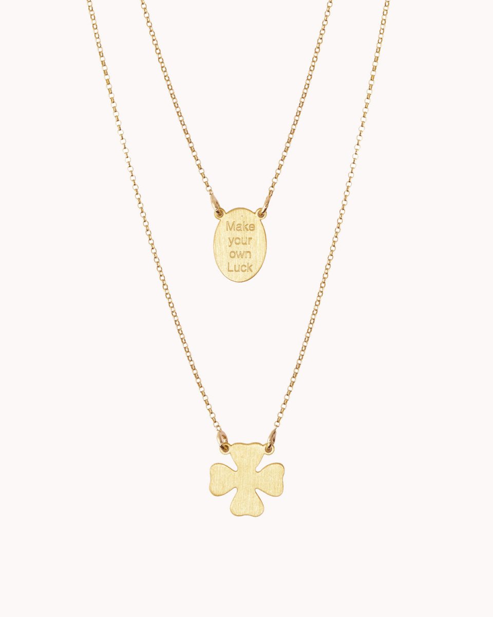 Escapulário simples com trevo e medalha - Colares Our Sins