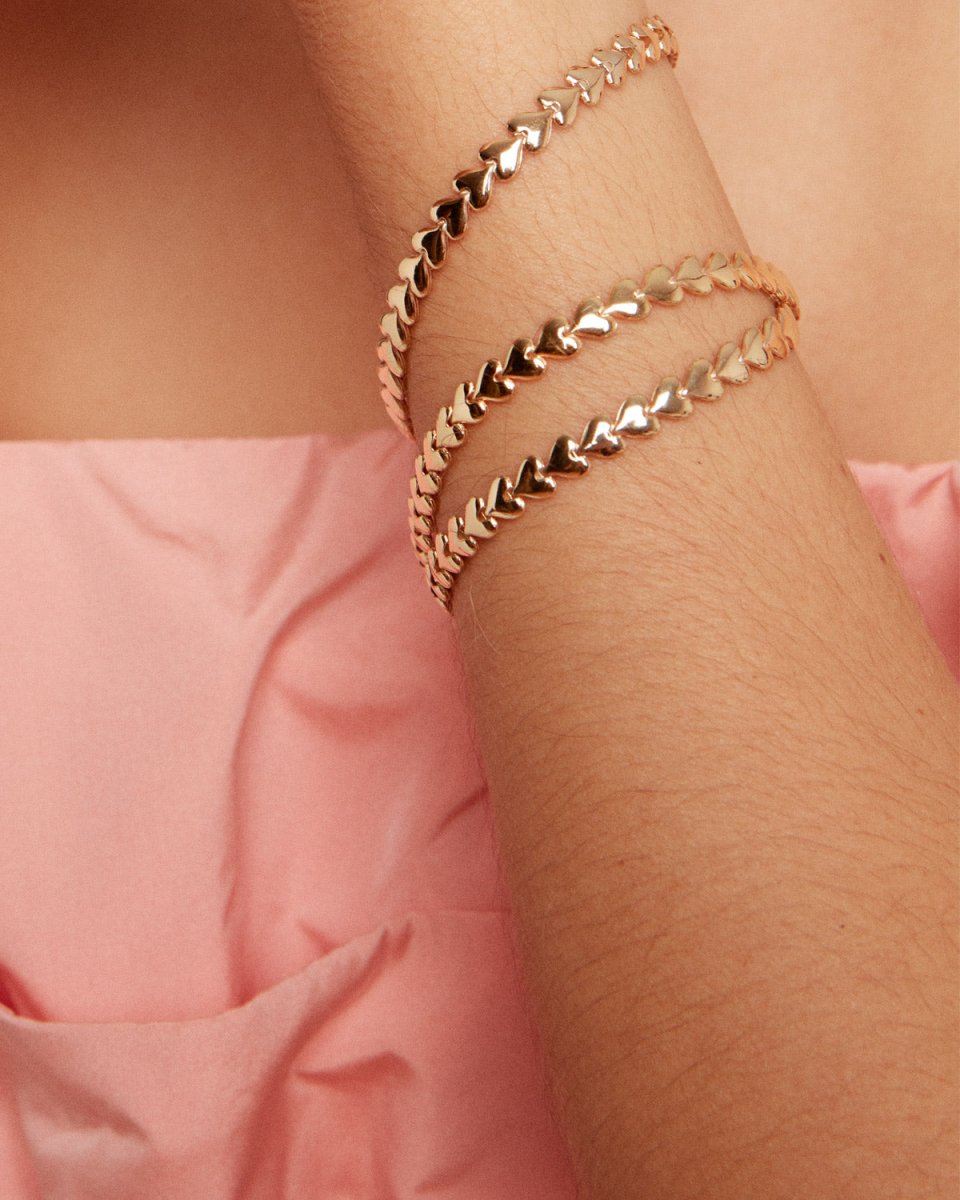 Pulseira malha de corações - Pulseiras Our Sins