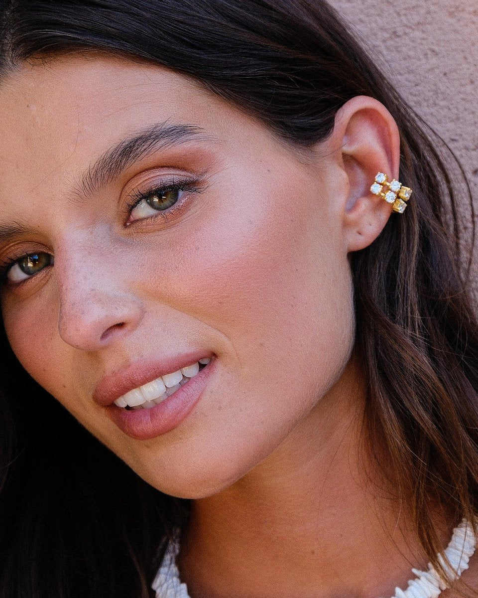Ear Cuff Dupla com Zirconias - Earcuff Our Sins